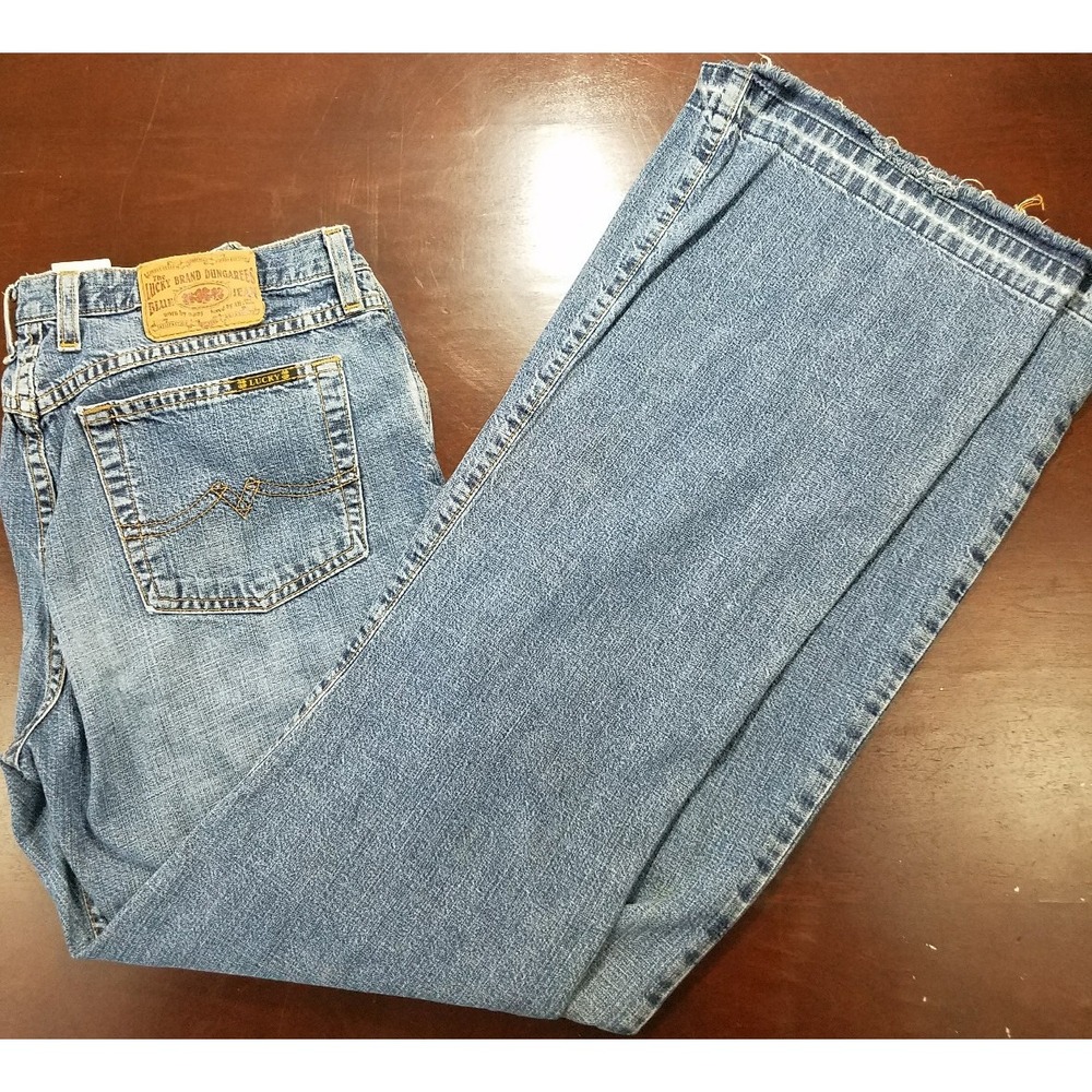 Lucky Brand Women's Jeans Color Blue Size 8/29 American Made Flared Unhemmed‎